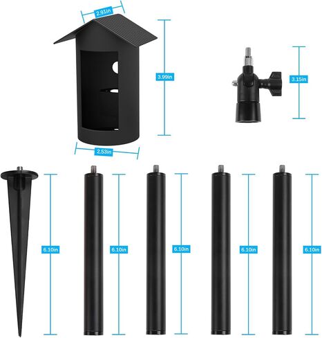 Security Camera Ground Stake Heavy Duty Stand Mount with Silicone Skin Cover for R-ing Outdoor Cam Plus Outdoor Security Camera Adjustable Bracket（Black） in Saudi Arabia