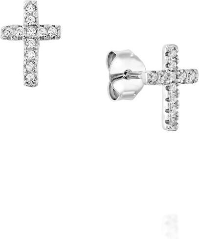 Gold Cross Stud Earrings - Designer Handmade Small Christian Post Earrings in Kuwait