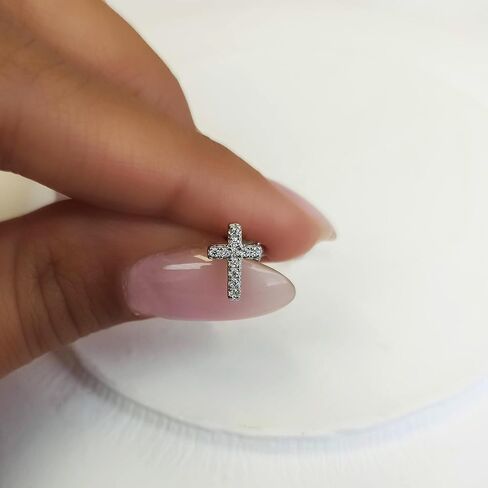 Gold Cross Stud Earrings - Designer Handmade Small Christian Post Earrings in Kuwait