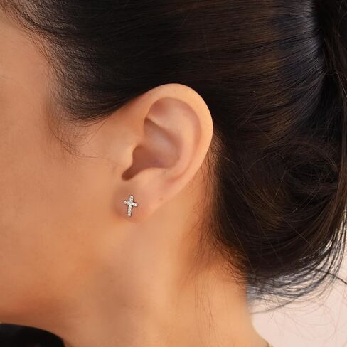 Gold Cross Stud Earrings - Designer Handmade Small Christian Post Earrings in Kuwait