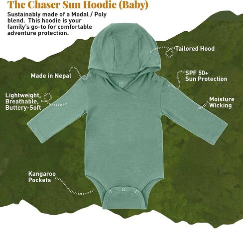 Chaser - Baby Sun Hoodie UPF50+ | Lightweight UV Protection for Hiking, Travel & Outdoor Play in Saudi Arabia