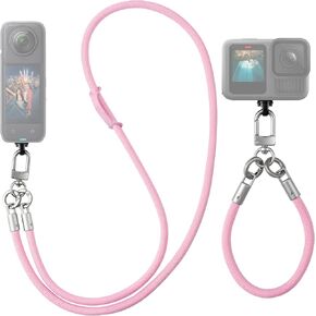 Universal Camera Strap for Insta360 / DJI Osmo / GoPro Cameras, Beige | Lightweight Nylon Crossbody Lanyard & Anti-Drop Wrist Strap, Equipped with Metal Buckle & 1/4 Screw Mount in Kuwait