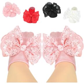 4Pack Baby Socks for Baby Girls Gifts ، الجوارب المنخفضة المقطوعة حديثي الولادة من 0 إلى 6 أشهر لعنصر الأطفال ، الجوارب غير المنقوقة للملابس الطفلية ، هدايا عيد الميلاد لإكسسوارات حديثي الولادة in Kuwait