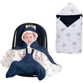 Baby Car Seat Blanket-Universal Car Seat Covers,Warm Swaddle Blankets for Infants Newborn,Boys and Girls Baby Bunting for Stroller,35"x35" (Pink Leaves Rabbit) in Saudi Arabia