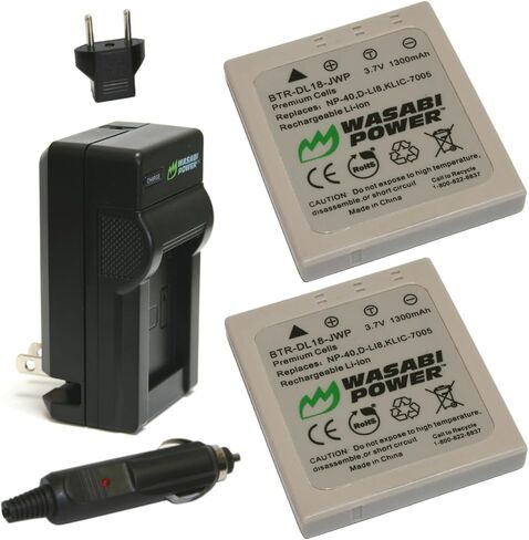 بطارية Wasabi Power (حزمة) وشاحن لـ Samsung SLB-0737 و SLB-0837 و Samsung Digimax I5 و I6 PMP و I50 و I50 MP3 و I70 و I70S و L50 و L60 و L67 و L73 و L80 و L700 و L700S و NV3 و NV5 و NV7. in Saudi Arabia