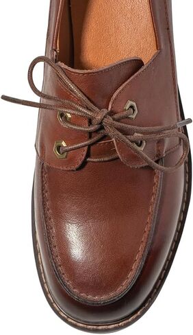 ONEENO Women's Lace-up Leather Loafer in Kuwait