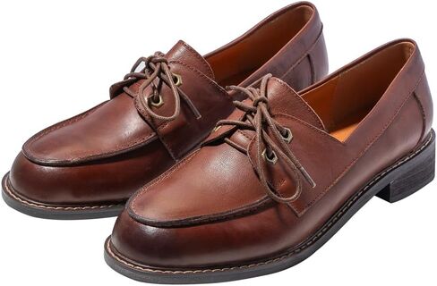 ONEENO Women's Lace-up Leather Loafer in Kuwait