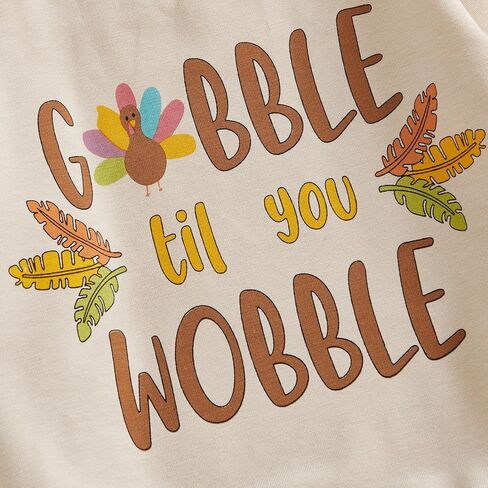 عيد الشكر طفلة الزي تودلر تركيا gobble Crewneck Sweatshirt Bell Bottants مجموعات الخريف ملابس الشتاء in Saudi Arabia