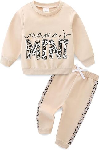 Toddler Baby Girl Clothes Fall Winter Long Sleeve Sweatshirt with Pants Set Girls Cute Print Outfits 6M-4Years in Kuwait
