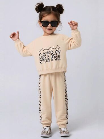 Toddler Baby Girl Clothes Fall Winter Long Sleeve Sweatshirt with Pants Set Girls Cute Print Outfits 6M-4Years in Kuwait