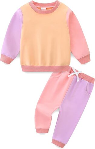 Toddler Baby Girl Clothes Fall Winter Long Sleeve Sweatshirt with Pants Set Girls Cute Print Outfits 6M-4Years in Kuwait