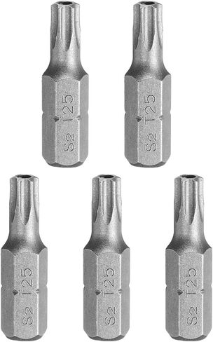 Harfington 5pcs T25 Torx screwdriver bit 1/4 "Hex Shank 25mm/1" S2 Steel Star 6 Points Hex Stex Security Screuct Bits with Hole for Impact in Saudi Arabia