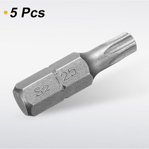 Harfington 5pcs T25 Torx screwdriver bit 1/4 "Hex Shank 25mm/1" S2 Steel Star 6 Points Hex Stex Security Screuct Bits with Hole for Impact in Saudi Arabia