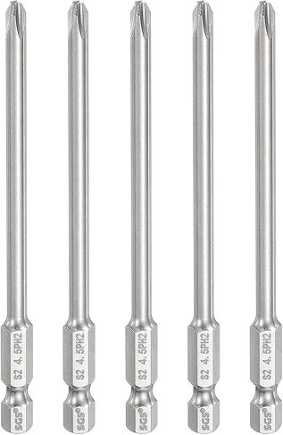 HARFINGTON 5pcs #1 Phillips Screwdriver Bit PH1 1/4" Hex Shank 2" (50mm) Long 0.16" Rod Magnetic Cross Head Drill Bits S2 Steel Industrial Screw Driver for Power Screwdrivers Drills, Silver in Saudi Arabia