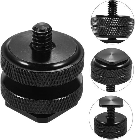 POPETPOP 4 PCS Tripod Screw Adapter with Double Screws Hot Shoe Mount for Camera Microphone LED Light and DSLR Accessories and Easy to Lock in Saudi Arabia