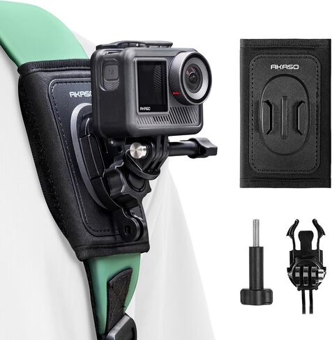 AKASO QUICE relect relear backpack strap mount for GoPro 13 12 11 10 9 ، EK7000/EK7000 Pro/Brave 4/Brave 4 Pro/Brave 7 Le/Brave 7/Brave 8 and Other Action Cameras in Saudi Arabia