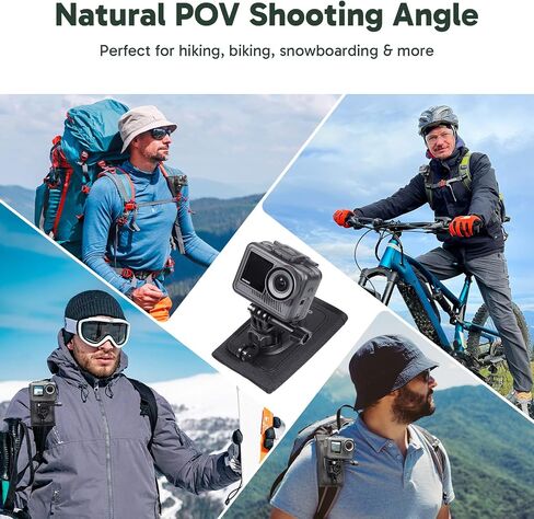 AKASO QUICE relect relear backpack strap mount for GoPro 13 12 11 10 9 ، EK7000/EK7000 Pro/Brave 4/Brave 4 Pro/Brave 7 Le/Brave 7/Brave 8 and Other Action Cameras in Saudi Arabia
