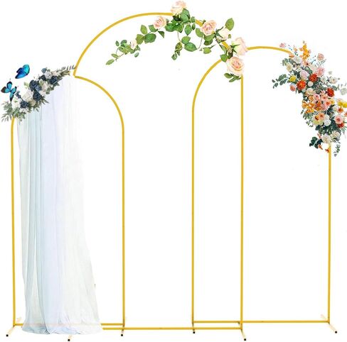 PADTIC Wedding Arch Backdrop Stand,Set of 3 Gold Metal Arch Stand,7.2FT,6.6FT,6FT Arched Backdrop Frame, Balloon Arched Backdrop Stand for Birthday Party Wedding Ceremony Baby Shower Graduation Decor in Kuwait