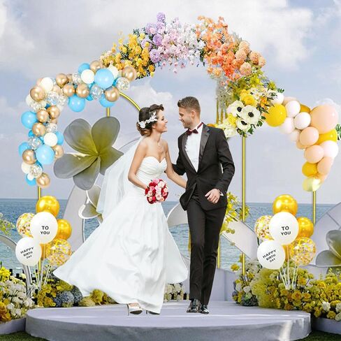 PADTIC Wedding Arch Backdrop Stand,Set of 3 Gold Metal Arch Stand,7.2FT,6.6FT,6FT Arched Backdrop Frame, Balloon Arched Backdrop Stand for Birthday Party Wedding Ceremony Baby Shower Graduation Decor in Kuwait