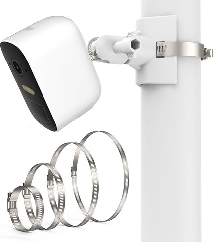 Outdoor Camera Mount for Arlo Pro 5S/Pro 4/Pro 3/Ultra 2/Essential XL, for eufyCam 2C/2C Pro and More 1/4’’ Threaded Camera No Drill Pole Mount(White, 1 Pack) in Saudi Arabia