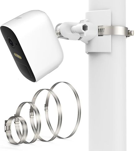 Outdoor Camera Mount for Arlo Pro 5S/Pro 4/Pro 3/Ultra 2/Essential XL, for eufyCam 2C/2C Pro and More 1/4’’ Threaded Camera No Drill Pole Mount(White, 1 Pack) in Saudi Arabia