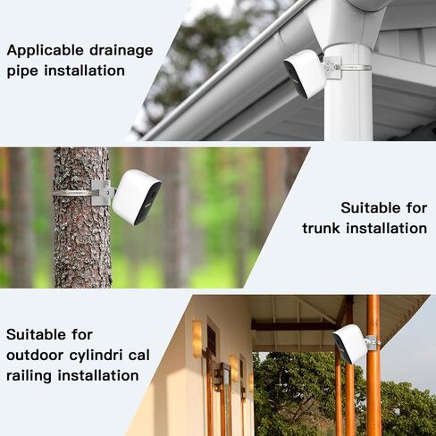 Outdoor Camera Mount for Arlo Pro 5S/Pro 4/Pro 3/Ultra 2/Essential XL, for eufyCam 2C/2C Pro and More 1/4’’ Threaded Camera No Drill Pole Mount(White, 1 Pack) in Saudi Arabia