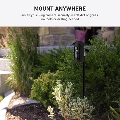 حصة Holicfun Mount مع غطاء سيليكون Birdhouse للكاميرا الخارجي R-ing في الهواء الطلق بالإضافة إلى البطارية ، الأسود in Saudi Arabia