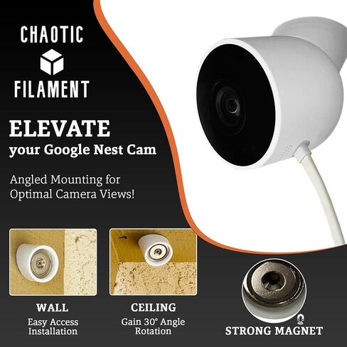 Neodymium Magnetic Angled Ceiling/Wall Mount Base Plate for Google Nest Cam Outdoor Wired (Gen 1) in Saudi Arabia