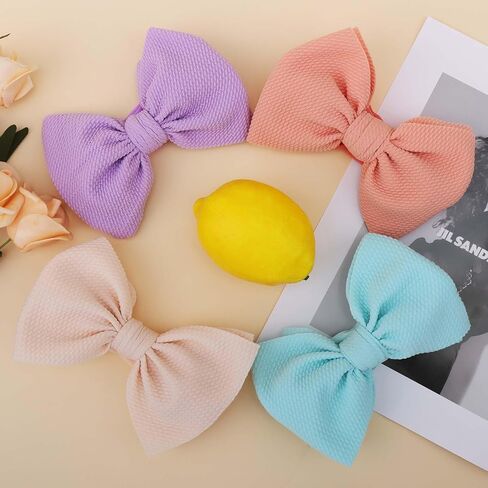 Handmade Large Knot Tied Bow Headband - Stretchy Nylon Soft Elastic Wide Headwraps for Newborns in 12 Colors in Kuwait
