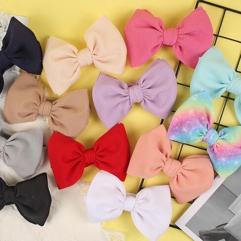 Handmade Large Knot Tied Bow Headband - Stretchy Nylon Soft Elastic Wide Headwraps for Newborns in 12 Colors in Kuwait