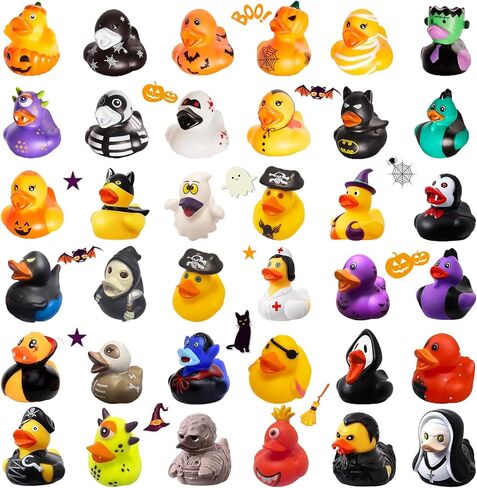 36 PCS Halloween Rubber Ducks in Bulk, Halloween Ducks for Jeep Ducking - Assorted 2" Halloween Themed Duckies | Kids Party Favors, Trick or Treat Gifts, Gift Exchange, Cruise Ducks,Bath Toys in Saudi Arabia
