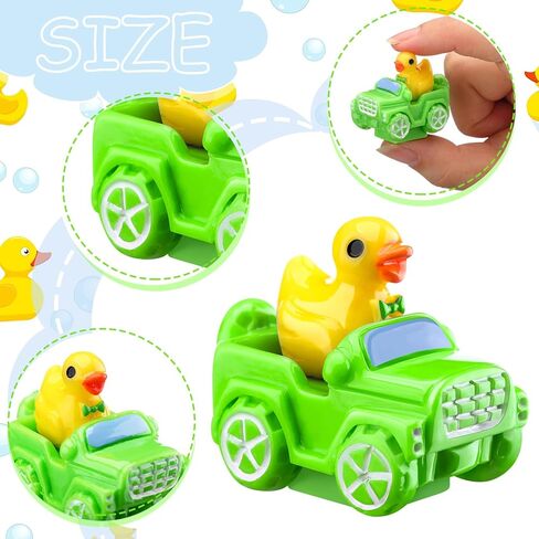 80 Pcs Mini Duck with Car 8 Color Figurine Toys Funny Yellow Ducks Driving Toys Micro Garden Landscape Dollhouse Cake Decoration Potted Plants DIY Craft Charms for Party Gift in Saudi Arabia
