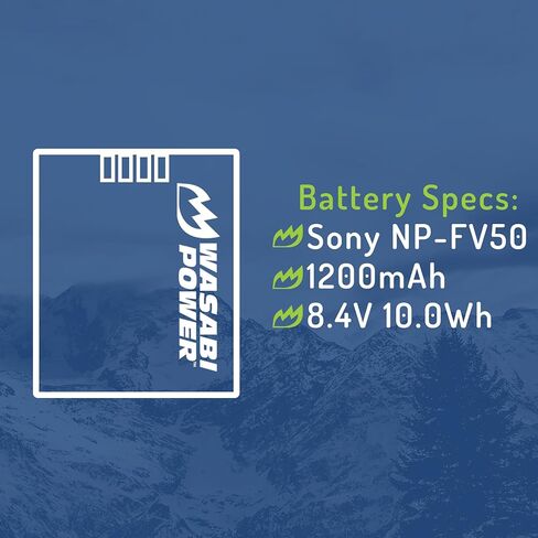 Wasabi Power NP-FV30, NP-FV40, NP-FV50 (1200mAh, 2-Pack) Battery for Sony DCR-SR15 DCR-SR21 DCR-SR68 DCR-SR88 DCR-SX15 DCR-SX21 DCR-SX44 DCR-SX45 DCR-SX63 DCR-SX65 DCR-SX83 and More in Saudi Arabia