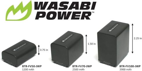 Wasabi Power NP-FV30, NP-FV40, NP-FV50 (1200mAh, 2-Pack) Battery for Sony DCR-SR15 DCR-SR21 DCR-SR68 DCR-SR88 DCR-SX15 DCR-SX21 DCR-SX44 DCR-SX45 DCR-SX63 DCR-SX65 DCR-SX83 and More in Saudi Arabia