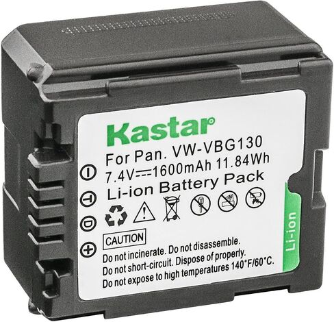 Kastar 2-Pack VW-VBG130 Battery Replacement for Panasonic SDR-H80, SDR-H80A, SDR-H80K, SDR-H80P, SDR-H80PC, SDR-H80R, SDR-H80S, SDR-H90, SDR-H90K, SDR-H90P, SDR-H90PC, VDR-D50, VDR-D51 Camera in Saudi Arabia