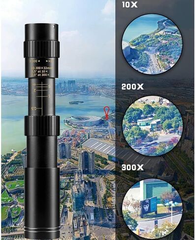 Monoculars Telescope High Power All Metal Monocular,10-300x Zoom S External Telephoto Lens, Outdoor Mobile Phone Dual-Adjustment Zoom Telescope with Tripod Binoculars in Saudi Arabia