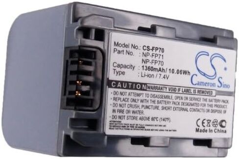استبدال البطارية 7.4V لـ Sony NP-FP60 ، NP-FP70 ، NP-FP71 DCR-HC17 ، DCR-HC20 ، DCR-HC21 ، DCR-HC23E ، DCR-HC24E ، DCR-HC26 ، DCR-HC26E ، DCR-HC28 ، DCR-HC30 in Saudi Arabia