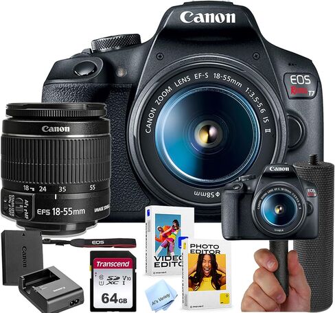 حزمة الكاميرا Canon EOS Rebel T7 DSLR مع Canon EF-S 18-55mm f/3.5-5.6 IS II Lens + 64GB MEMORY + STIVILISTION PACK + POCK + المزيد (حزمة القيمة) (متجددة) in Saudi Arabia