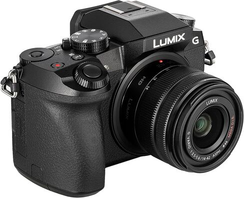 Panasonic Lumix DMC-G7 Mirrorless Digital Camera with 14-42mm Lens (Black) (DMC-G7KK) with LED Light + DMW-BLC12 Battery + 32GB Memory Card + Soft Bag + 12 Inch Tripod + More in Saudi Arabia