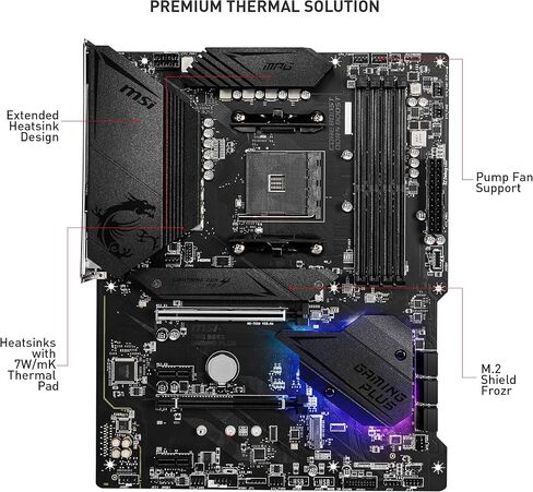 MSI MPG B550 GAMING PLUS Gaming Motherboard (AMD AM4, DDR4, PCIe 4.0, SATA 6Gb/s, M.2, USB 3.2 Gen 2, HDMI/DP, ATX) in Kuwait