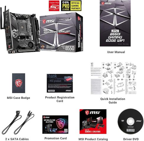 MSI MPG B550 GAMING PLUS Gaming Motherboard (AMD AM4, DDR4, PCIe 4.0, SATA 6Gb/s, M.2, USB 3.2 Gen 2, HDMI/DP, ATX) in Kuwait