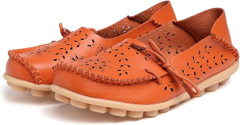 Solaud Womens Driving Moccasins Leather Loafers Comfortable Casual Breathable Slip On Walking Soft Round Toe Lightweight Flats Shoes in Saudi Arabia