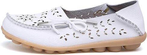 Solaud Womens Driving Moccasins Leather Loafers Comfortable Casual Breathable Slip On Walking Soft Round Toe Lightweight Flats Shoes in Saudi Arabia