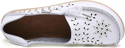 Solaud Womens Driving Moccasins Leather Loafers Comfortable Casual Breathable Slip On Walking Soft Round Toe Lightweight Flats Shoes in Saudi Arabia