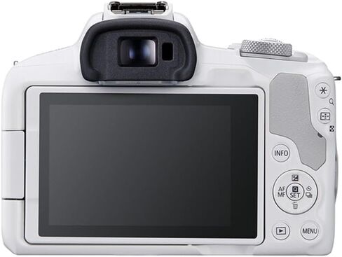 Canon EOS R50 Mirrorless Camera with 18-45mm Lens + 128GB Memory, Filters, Case, Tripod, Flash, Software, and More (18pc Bundle) (White) (Renewed) in Saudi Arabia
