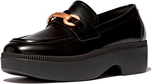 FitFlop Women's F-luma Chunky-Snaffle Box-Leather Demi-Wedge Loafers in Saudi Arabia