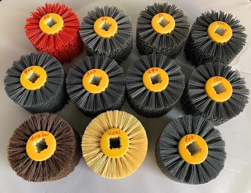 SIGNI New Abrasive Wire Drawing Wheel Drum Burnishing Polishing Brush for Wooden Furniture Floor Polishing 120X100mm 180 Grit 1pack in Saudi Arabia