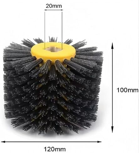 SIGNI New Abrasive Wire Drawing Wheel Drum Burnishing Polishing Brush for Wooden Furniture Floor Polishing 120X100mm 180 Grit 1pack in Saudi Arabia