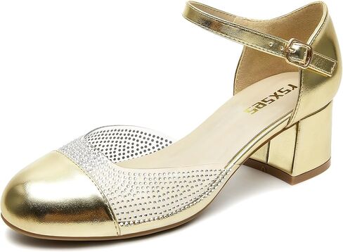 RSXSES مغلق اصبع القدم منخفض الكعب أحذية للنساء 2 بوصة كعب مكتنزة مضخات الكاحل حزام براءة اختراع جلدية الحفلات الحفلات حفل الزفاف الأحذية in Kuwait