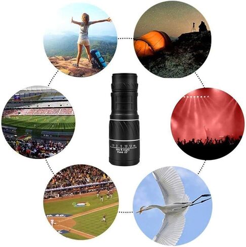 Black 16x52 High Power Monocular Telescope - 66/8000M Outdoor Sports Binoculars for Bird Watching and Outdoor Activities in Saudi Arabia